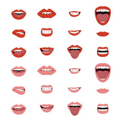 Obraz premium Mouths vector set. Mouths icon set. Vector.