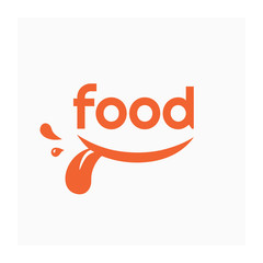 Food logo with smile. Label for food company. Grocery store logo. Vector illustration with smiling mouth