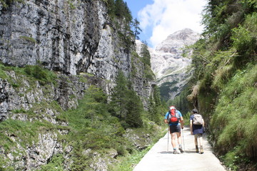 Fototapeta na wymiar Italy, trentino, rifugio alpino di montagna. Alpine mountain refuge