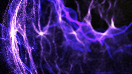 Abstract water splash.Big data. Cyber or technology background. Neon flare. 3D rendering.