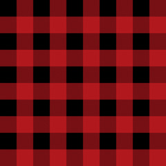Lumberjack textile, black decorative pictures and red background