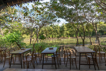table and chairs in the garden