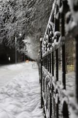 fence in snow