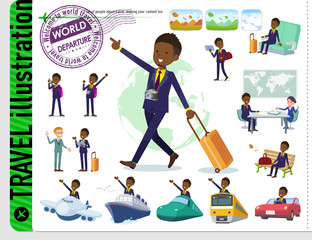 Fototapeta premium flat type Short hair businessman black_travel