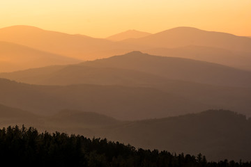 Sunset above the hills