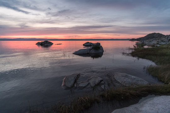 Bukhtarma Lake sunset, Kazakhstan