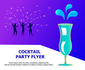 Flyer for night cocktail party