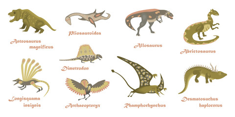 Set of cartoon Dinosaurs