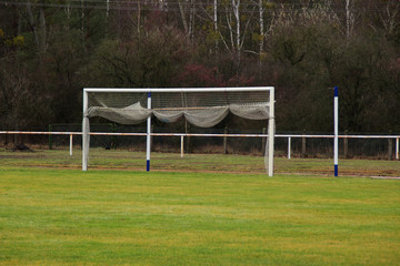 Winterpause auf einem Fussballplatz