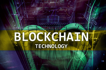 Blockchain technology, cryptocurrency mining. Server room data