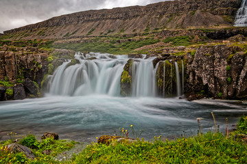 Waterfall Dyandifoss in Iceland (Westfjords)