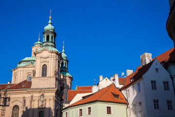 Fototapeta na wymiar Church of Saint Nicholas located at the old town in Prague