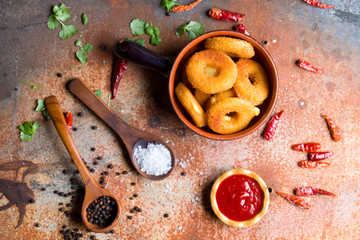 Delicious crispy cheese rings.