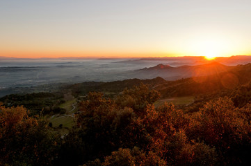 Sunset and sea of clouds