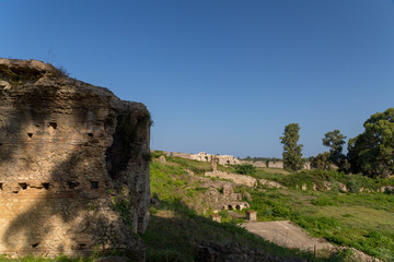 ancient Nikopolis in preveza greece paleochristian church in the castle of Nikolopils culumns mosaics