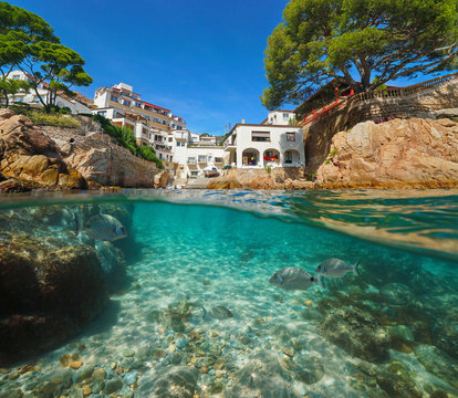 Spain village Mediterranean coast fish underwater