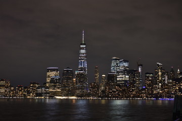 Fototapeta na wymiar Financial District, NYC at Night -8