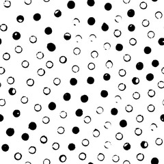 Seamless dots and circles pattern. Abstract vector geometric texture.