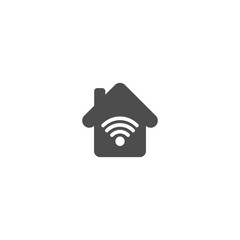 Home icon with wi fi symbol simple vector icon. House with wi-fi sign glyph icon. Home wireless internet concept.