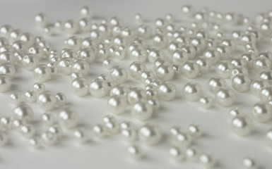white pearl beads wedding background