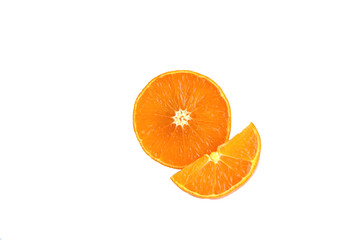 clementine slice on white background with space for text..benefits of clementine.