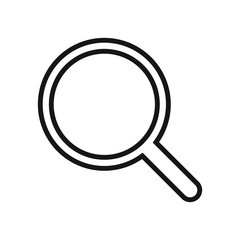 Search icon. Magnifying glass icon, vector magnifier or loupe sign.