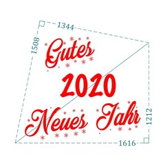 Wish happy new year 2020 using Pythagoras theorem, in german