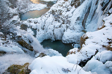 Plitvice lakes national park in Croatia - winter edition
