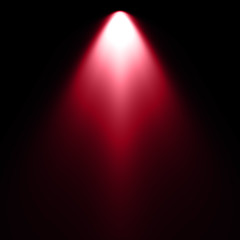  Isolated red spotlight effect on black background. Light show. Light from the top clipart.