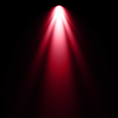  Isolated red spotlight effect on black background. Light show. Light from the top clipart.