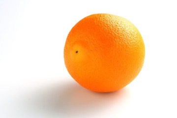 Ripe orange on white background