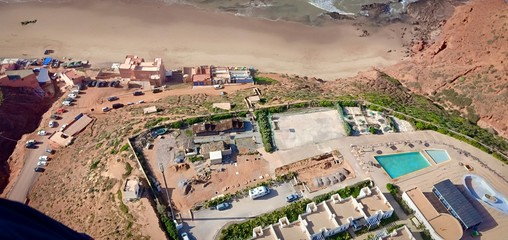 Vue panoramique sur la plage de legzira