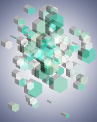 3D Hexagon Background, Geometric and Honeycomb shape