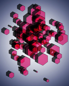 3D Hexagon Background, Geometric and Honeycomb shape