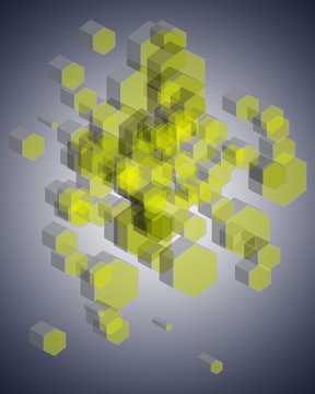 3D Hexagon Background, Geometric and Honeycomb shape