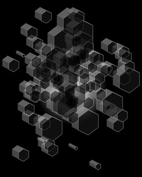 3D Hexagon Background, Geometric and Honeycomb shape