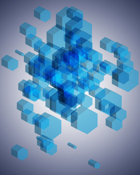 3D Hexagon Background, Geometric and Honeycomb shape