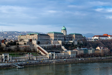 Obraz premium Royal Palace on Hill in Budapest, Hungary