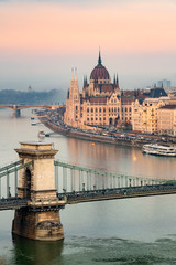 Fototapeta na wymiar View of Budapest Parliament