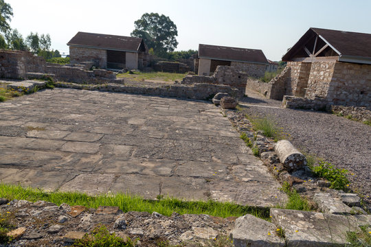 ancient Nikopolis in preveza greece paleochristian church in the castle of Nikolopils culumns mosaics