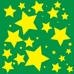 abstract golden stars on a green background vector