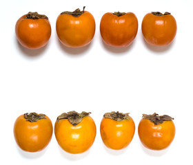 Eight fruits Persimmon on white background