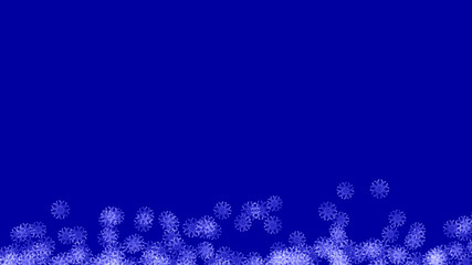 Abstract background with a variety of colorful snowflakes. Big and small.