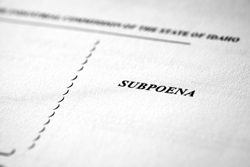 Subpoena for Court Legal Documents