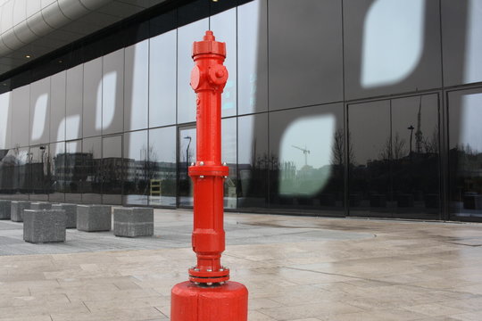 Italy, Milan, downtown, citylife. Lines and colors. Hydrant