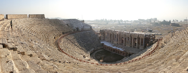 Ancient theater ruins in Hierapolis, Greece.