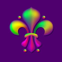 Fleur De Lis royal lily. Vector illustration.