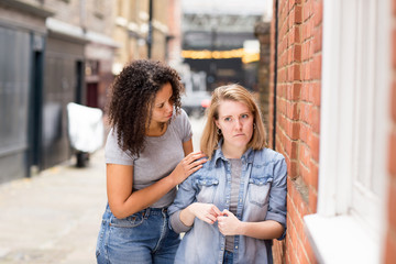 lesbian couple having an argument