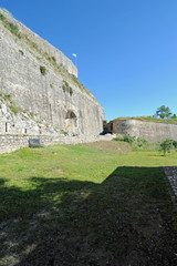 Fototapeta na wymiar Le rempart de Sette Venti de la nouvelle forteresse de la ville de Corfou