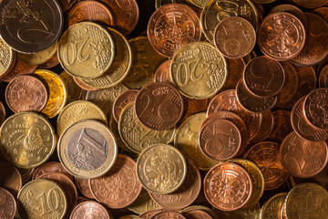 euro and cent coin collection - money growth